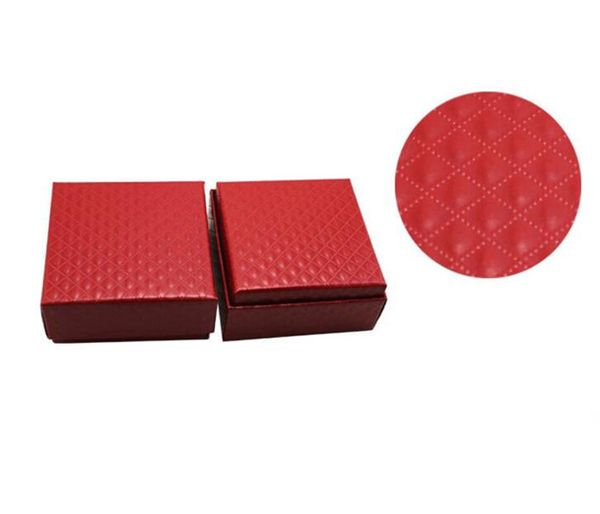 

High-grade Grid Princess jewelry box ring bracelet square gift box 7.3X7.3X3.5CM 4 different color quare carton with Sponge