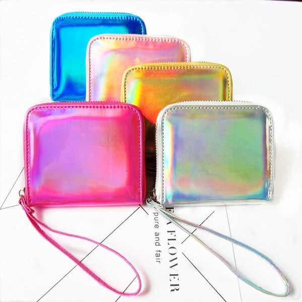 

dhl50pcs coin purses women girl pu square short creddit card clutch zipper wallet 5colors, Red;black