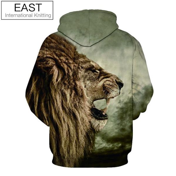 

new fashion knitting wholesale-east sweatshirt 3d hoodie cartoon hoody men galaxy lion print for f1387 harajuku hooded polluver ccvul, Black