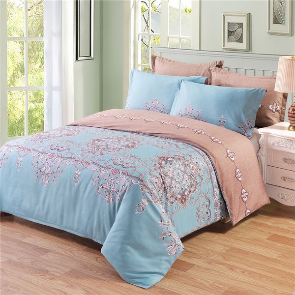2017 Hot Sale Bedding Set Dovet Set Printed Ocean Blue With Flower