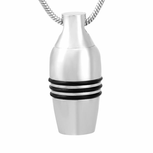 

ijd9702 cylinder stainless steel urn pendant necklace cremation pet ashes keepsake urn cremation necklace, Silver