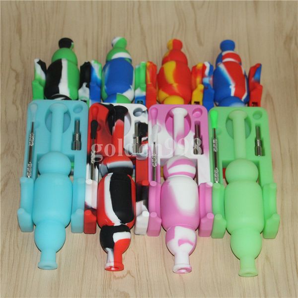 

Горячие продажи кремния нектар с титановыми ногтями 10 мм мужской dabber инструменты силиконовые Рог бонги силиконовые нектар коллектор SiliNectar бесплатная доставка DHL