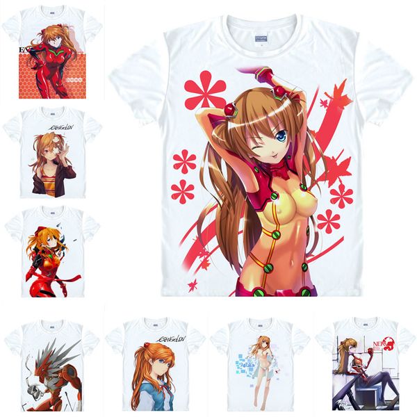 

japanese anime shirt neon genesis evangelion t-shirts multi-style asuka langley soryu evangelion unit cosplay costume kawaii gift, White;black