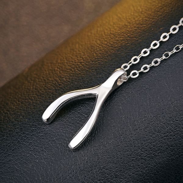 

jewelry 2019 trend wish bone necklace korea sterling silver jewelry china girls lady gift wholesale
