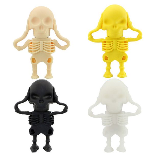

cartoon 4gb 8gb 16gb 32gb silicone shell skull head usb skeleton frame usb 2.0 flash drive memory stick pen disk halloween gift