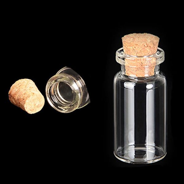 

wholesale- 5pcs glass vial bottles with cork crafts jewellery mini bottle small vase 10ml