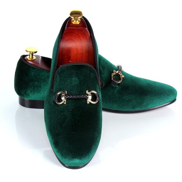 

Harpelunde Wedding Shoes Mens Buckle Strap Dress Shoes Red Bottom Green Handmade Velvet Loafers Leather Lining Free Drop Shipping Size 7-14