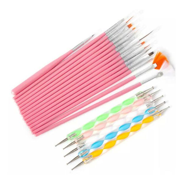 

20 pcs nail a design set dotting painting drawing polish brush pen tools, Yellow