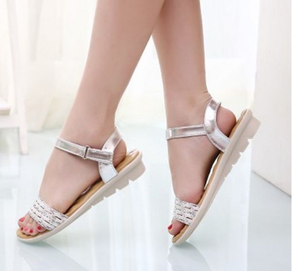 

2017. summer. student. fashion casual sandals. weave. ventilation. beach shoes. ladies shoes. woman. pu + pvc. massage., Black