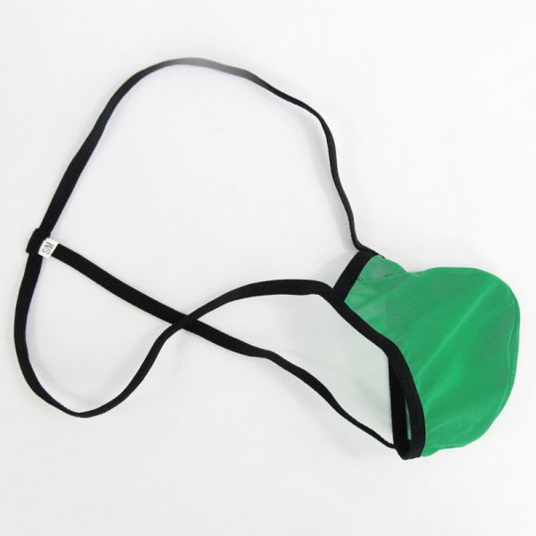 

mens pouch string thong bulge enhancer low rise t back mesh semi- c-thru g1790 mens fun underwear, Black;brown