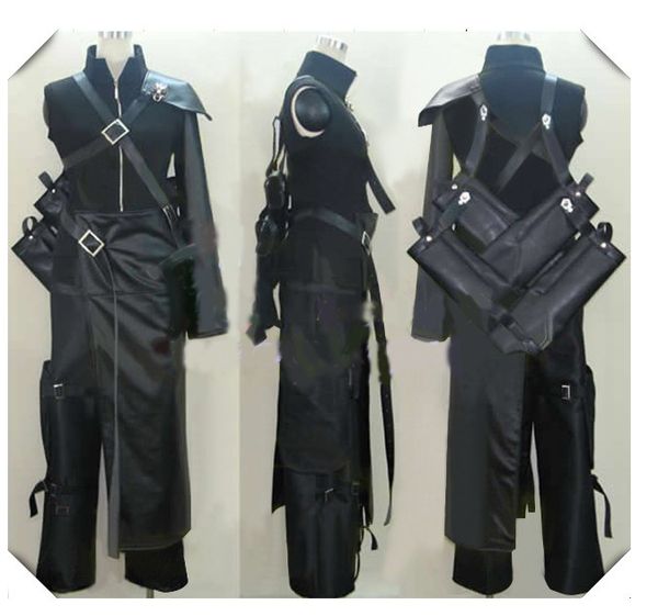 

final fantasy vii облако косплей костюм с мечом мешок брошью, Black