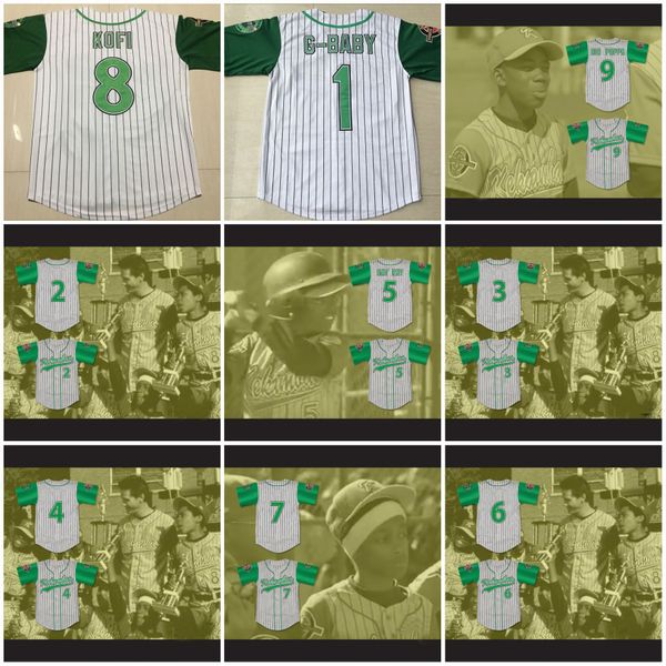 

8 Kofi Evans Kekambas Jefferson Albert Tibbs 35 Jamal 10 Big Poppa 9 Andre 7 Kekambas Baseball Jersey with ARCHA Duffy's Patch