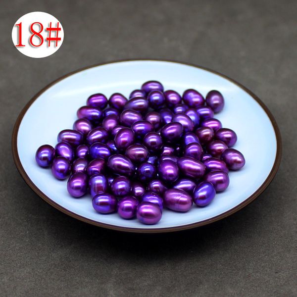

6-8 mm oval white pink purple 21 color natural freshwater pearl loose dyed pearl