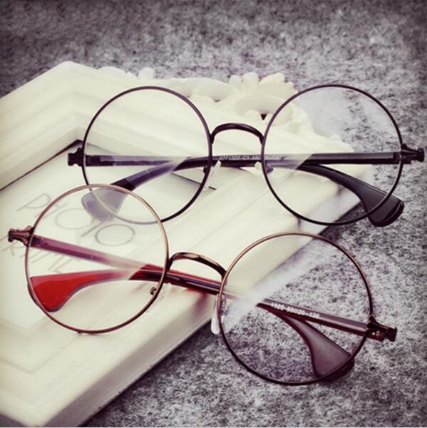 

mirror optical metal plain wholesale- europe eyeglasses retro glasses men/women frames korean myopia frame decoration circle rou humk, White;black