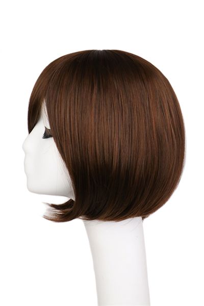 Women Girls Short Bob Straight Natrual Black Light Brown Dark Brown Wig For Costume Party 35 Cm Synthetic Hair Wigs Wig Styles Half Wigs For Natural
