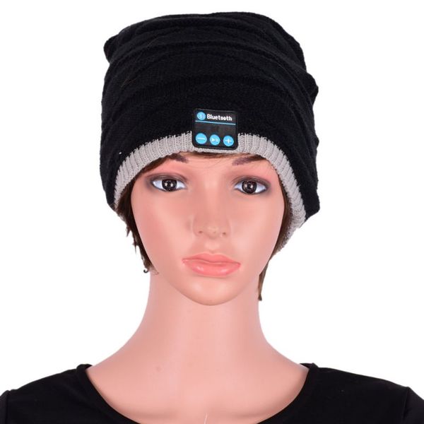 

wholesale-women bluetooth warm cap beanie hat wireless smart cap headphone headset speaker mic, Blue;gray