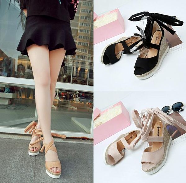 

summer new cross strap sandals women casual sandals exposed toe, Black