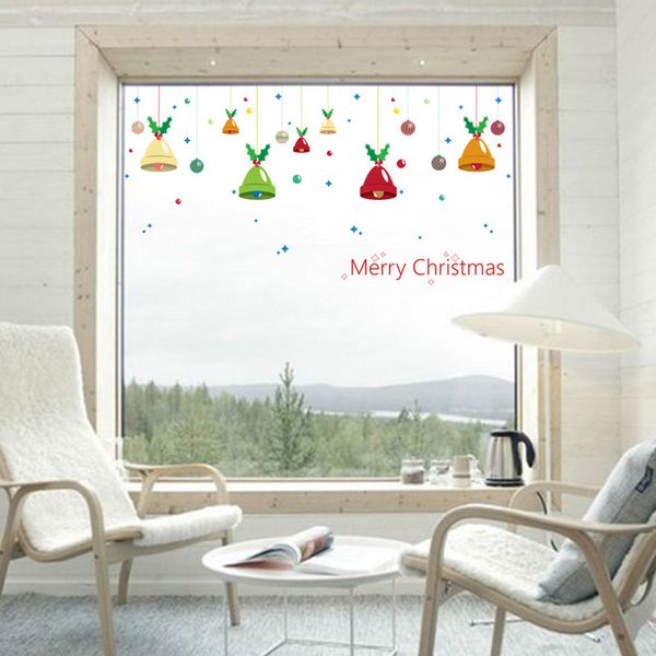 

remoavble happy new year merry christmas bell vinyl wall sticker decals window room decor decoration ing