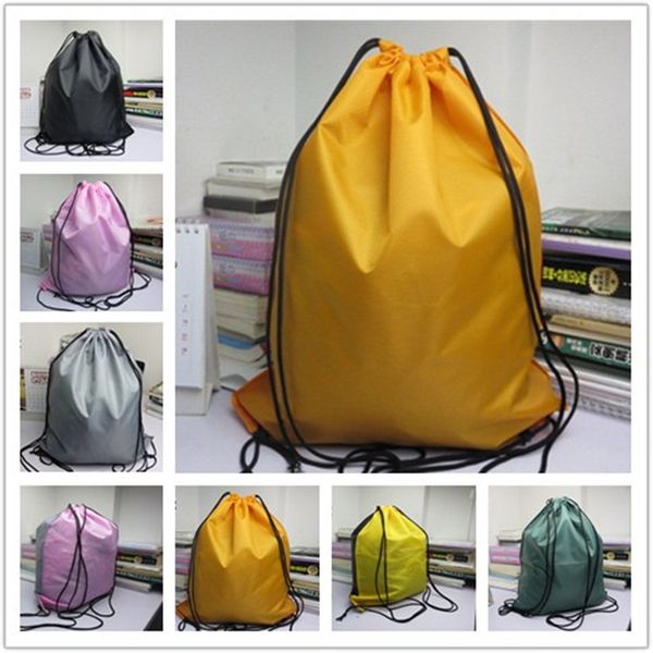 

simple solid color waterproof bags rope drawstring bags shoulders beam bags sports bags sports backpack swimming bags a0481, Blue;pink
