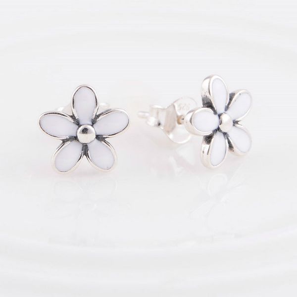 

Серьги Стад ювелирные изделия ромашка цветок подходит Пандора стиль ювелирные изделия подвески бесплатная доставка