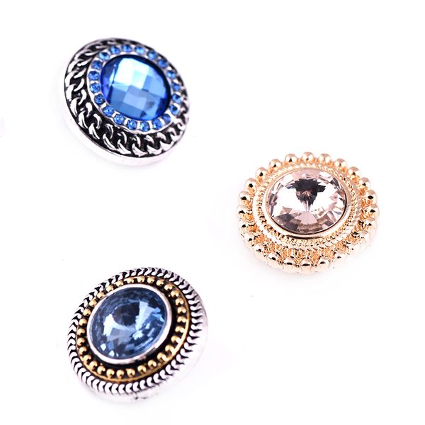 

12pcs 18mm sapphire button ginger snap charms jewelry interchangeable jewerly charms pendants necklace 2017 april style, Bronze;silver