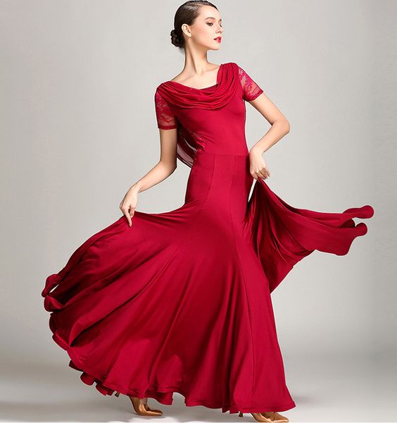 2019 2018 Red Ballroom Dance Dresses Ballroom Waltz Dresses For Ballroom Dancing Clothes Waltz Foxtrot Flamenco Modern Dance Costumes From Danceworld
