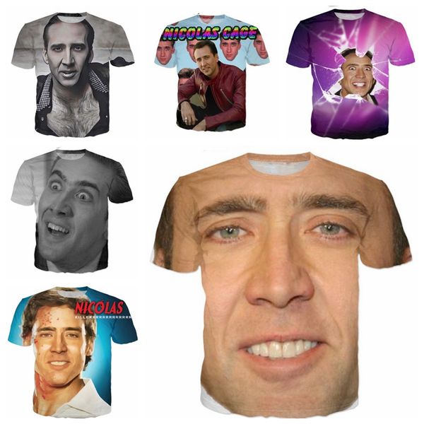 

новые моды для мужчин / женщин николас кейдж летний стиль смешно унисекс 3d печати повседневная футболка s - - - 5xl aa685, White;black