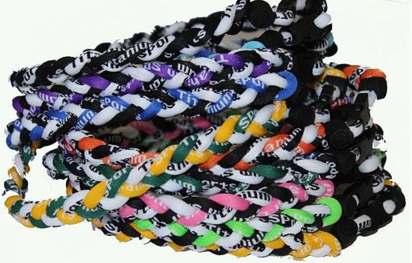 

Promotion 350pc lot mix 10 de ign ba eball port titanium 3 rope braided ge necklace rt095