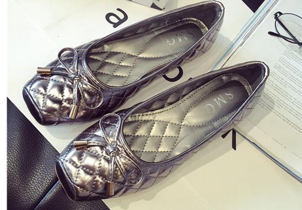 

spring 2017 female shoes han edition shallow mouth square big yards flat shoes, Black