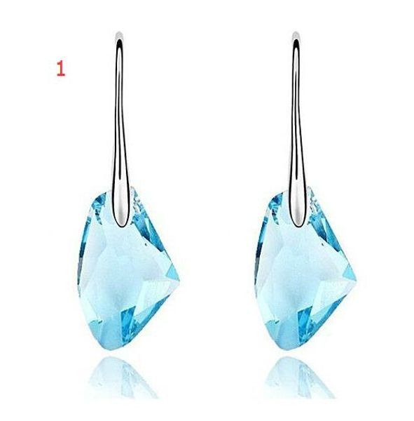 

pretty luxury austrian crystal drop earrings 925 sterling silver party earrings for women jewelry 20 pairs ing, Golden;silver