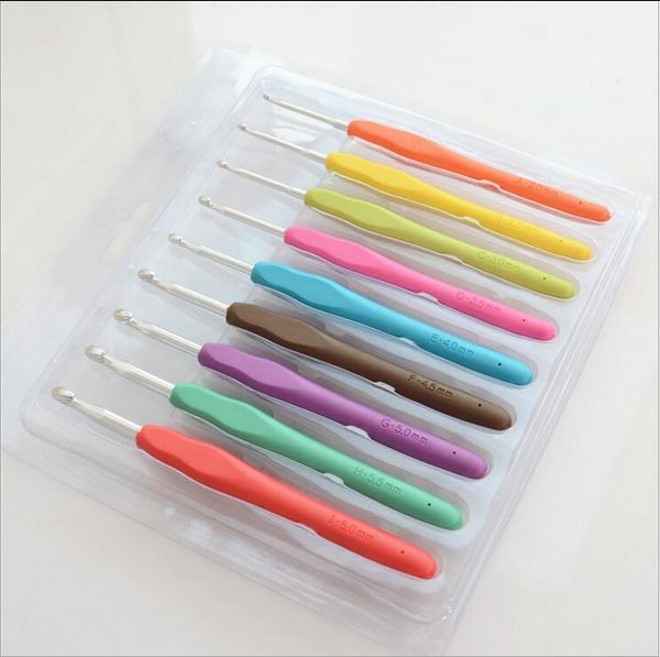 

новый дизайн 9 шт. / компл. смешанный металлический крючок набор шаблонов крючком tpr алюминиевые вязальные спицы для ткацкого станка инстру