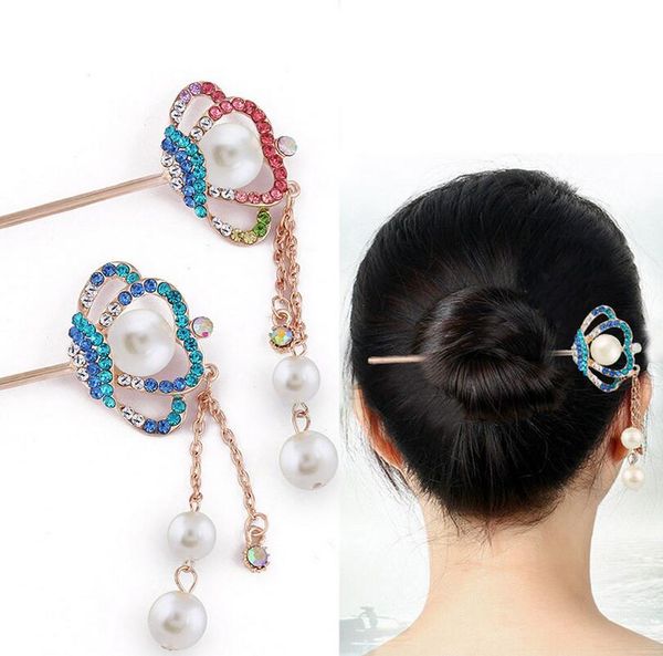 

retro hair ornaments pearl hairpin hairpin women women step sway tassel hairpin fz038 mix order  pieces a lot, Golden;silver