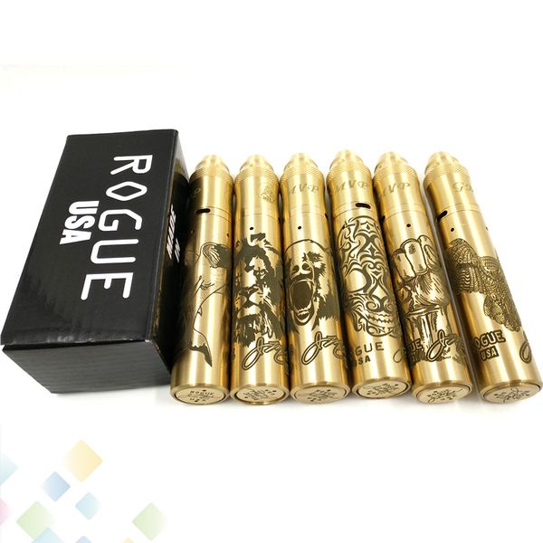 

Brass Rogue Kit Come With Rogue Mechanical Mod and GMVP Atomizer fit 18650 Battery 6 Styles Electronic Cigarette DHL Free