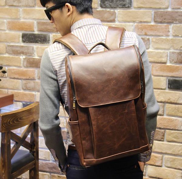 

wholesale- fashion leather backpack women plecaki men backpack male travel bag duffel bag backpack man rugzakken bolsas