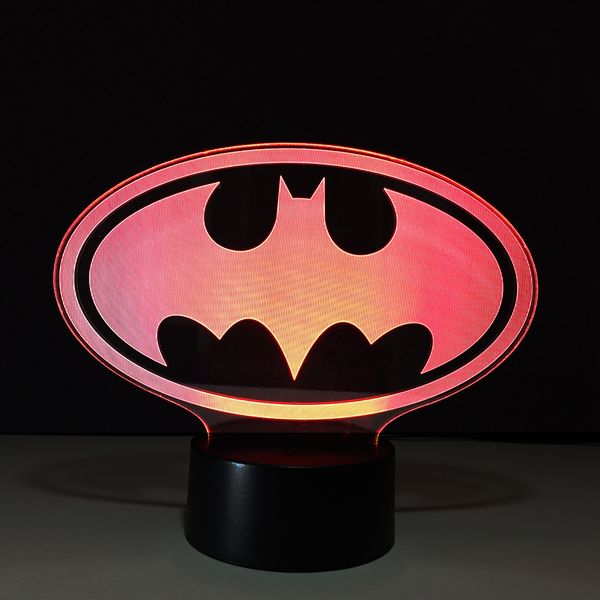 

3D Batman Optical Illusion Lamp Night Light DC 5V USB Charging AA Battery Wholesale Dropshipping Free Shipping Retail Box