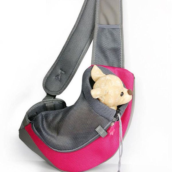 

pet puppy dog cat carrier backpack portable travel bag foldable totes front bag mesh head out slings shoulder outdoor