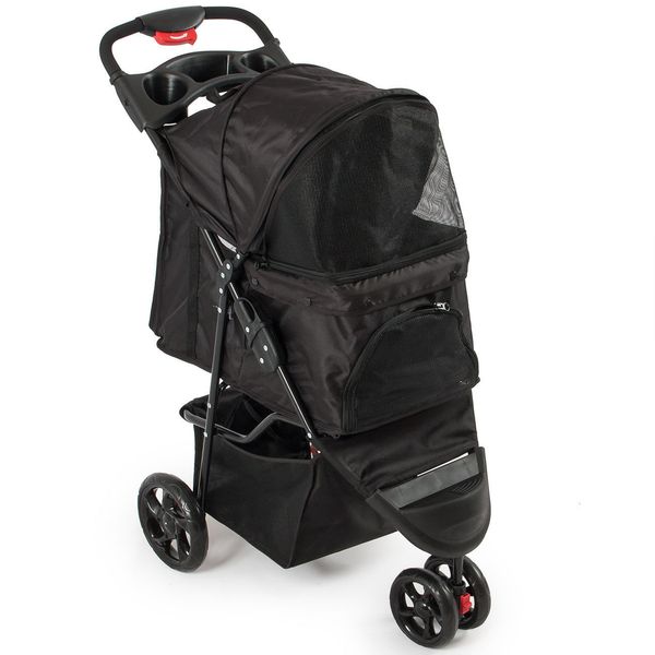 

pet stroller dog 3 wheels stroller travel folding easy walk carrier