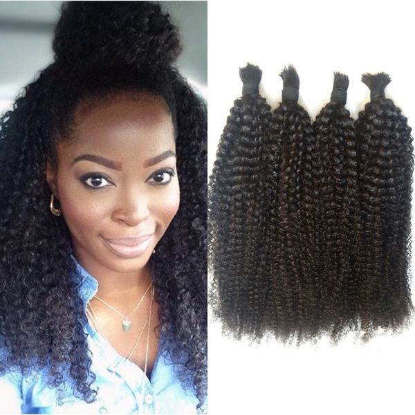

Malay ian bulk human hair no attachment afro kinky curly bulk hair for braiding 4 bundle fd hine