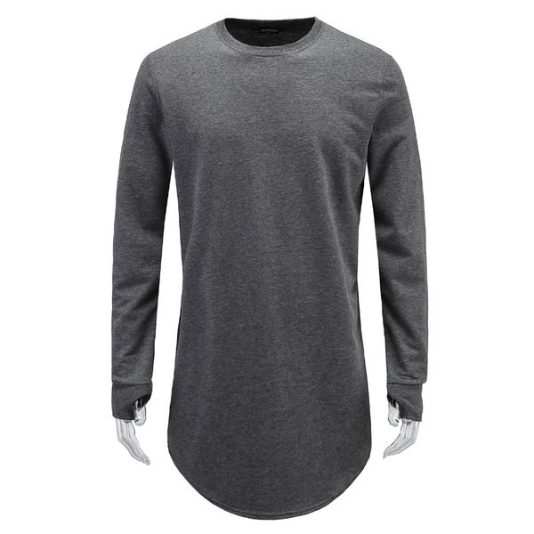 

wholesale- men fashion t shirts cuff with hole design men's hip hop t shirts exposed fingers cool streetwear hem design of the hem tee, White;black
