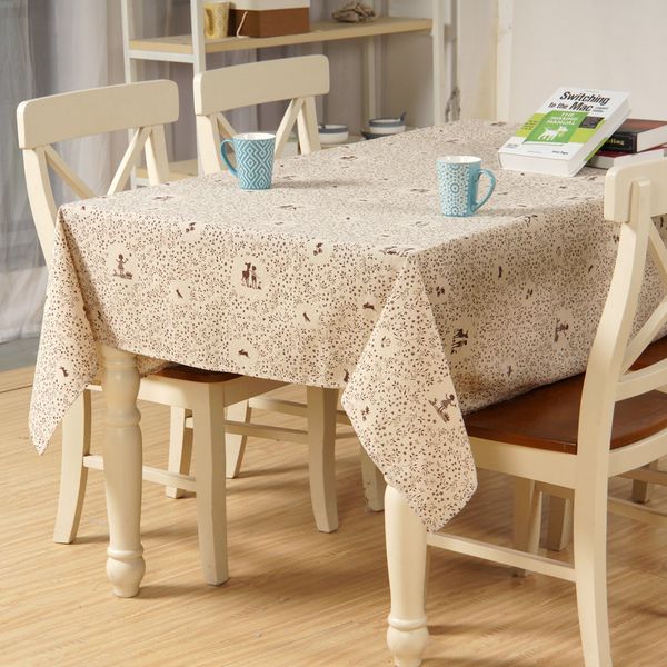 Fl Table Cloths Cotton Linen Made Plain Colour Simple Style Fl Table Cloths Cotton Linen Made Plain Colour Simple Style Coffee Blue Flowers Covers