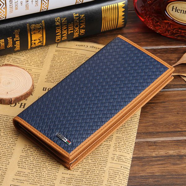 2017 Fashion New Long Style Men Wallets Upscale Knitting Pattern Quality Soft Pu Leather Casual Credit Card Holder Purse Wallet Leather Wallets For 2017 Fashion New Long Style Men Wallets Upscale Knitting Pattern Quality Soft Pu Leather Casual Credit Card Holder Purse Wallet Leather Wallets For