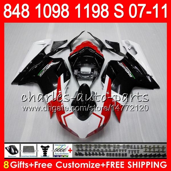 

bodywork for ducati 848 1098 1198 s 07 08 09 10 11 848r 1098r white black 75hm3 848s 1198r 1098s 1198s 2007 2008 2009 2010 2011 fairing kit