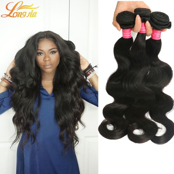 

7а класс бразильский виргинские волосы объемная волна 4 пучки али королева бразильский виргинские волосы человеческие волосы необработанные, Black