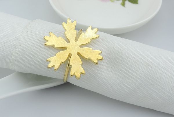 

wholesale- 12pcs/lot christmas snowflake napkin rings, metal buckle napkins, napkin rings l dining table decorations golden