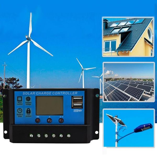 

wholesale- 10a solar panels battery charge controller 10/20/30 amps lamp regulator timer 12v 24vsolar panels battery charge controller
