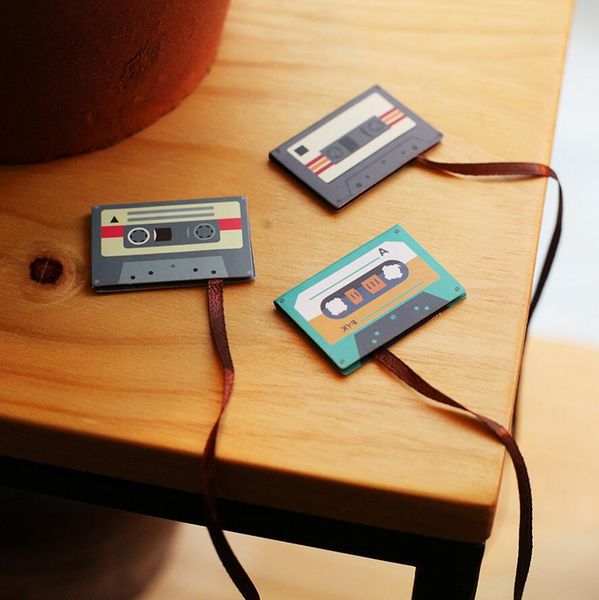 

wholesale- 12 pcs/lot cartoon cassette tape bookmark cute animal mini magnetic bookmarks magnet marcapaginas stationery school supplies1662