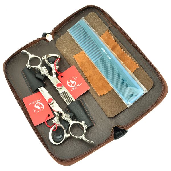 6.0 Inch Meisha Barber Scissors JP440C Forbici professionali per parrucchiere Set Cutting + Thinning Barber Shears Set + Case + Comb, HA0295
