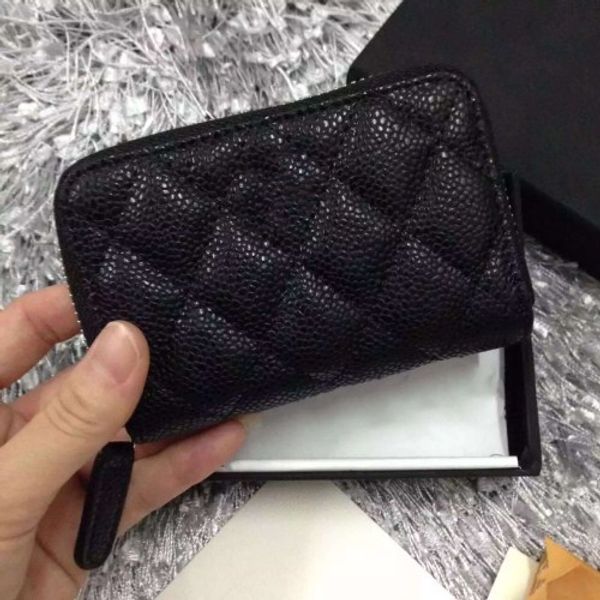 

Shippingwomen genuine leather lamb kin leather caviar coin pur e mall pur e with zipper de igner card id holder