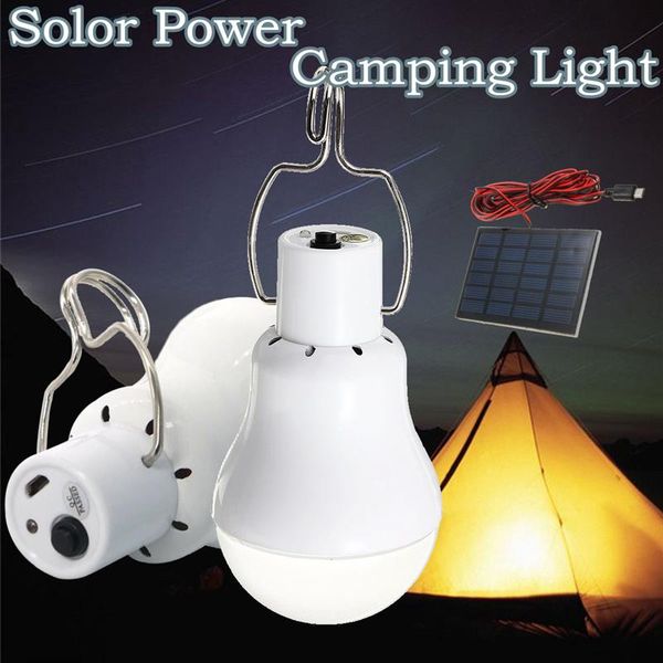 

portable solar panel powered led solar light bulb outdoor lighting camping hiking tent fishing lamp