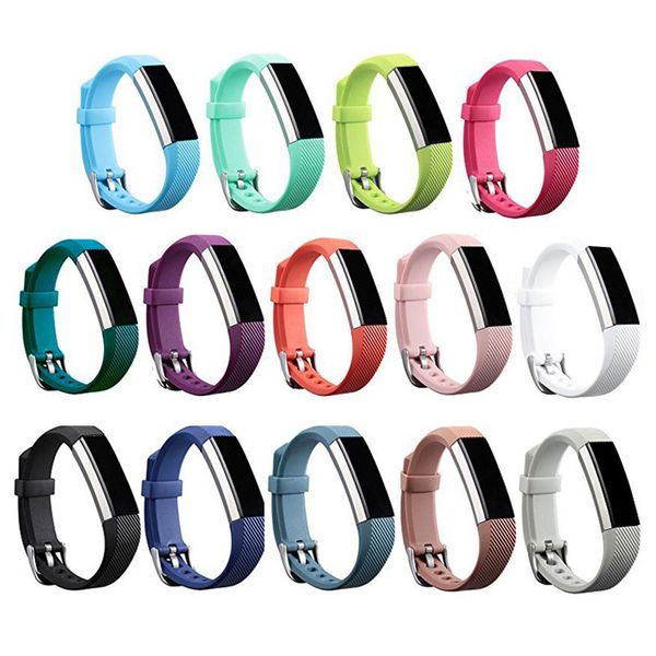 

wholesale- new secure adjustable strap replacement silicone strap clasp for fitbit alta watch metal bands wristband bracelet